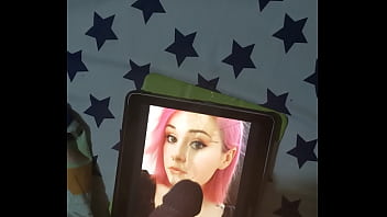 Cum tribute for cute pink hair emo