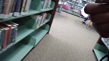 Cock out and cum at the library