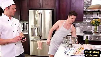 Prolapse cook hunk assfisted by colleague in the kitchen