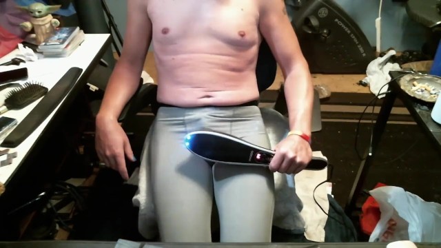 Full Bladder torture with Massager. Cum in tight leggings then lose control!