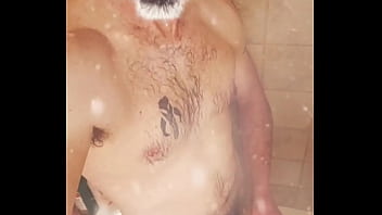 Tiger Filter Male Masturbation and Orgasm in shower