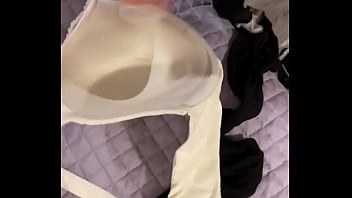 Creamy cum shot on padded bra