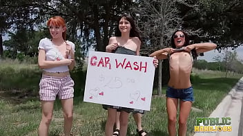 PUBLIC HANDJOBS Chloe Skyy and her hot friends and twerkin'_ at the carwash