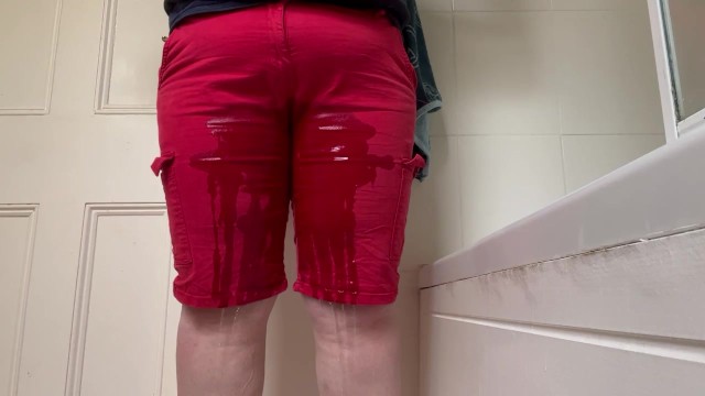 Accidentally pissed my shorts waiting for the bath to run. Such a big puddle!