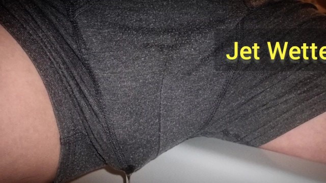 Sneaky secret boxers wetting into the bathtub