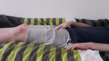 solo teen boy jerking off in his bed and cums