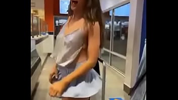 Girl flashing in public