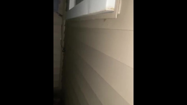 Pissing outside her my office MILF next door was watching dirty talk smoking