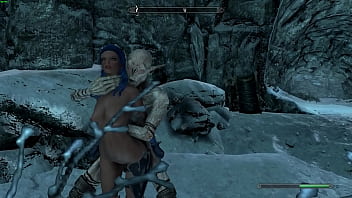 skyrim - aelith the warrior gets ravaged by many falmers