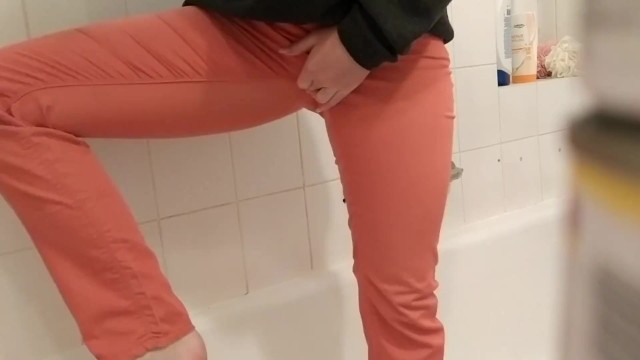 Cute teen Totally wetting her pants