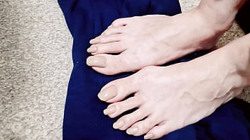 Sexy long toenails nude color