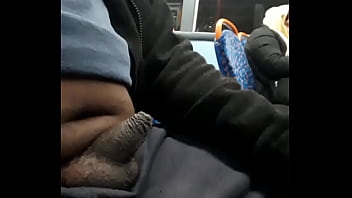 Flashing my black cock on bus 8