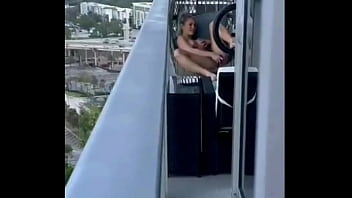 Spying webcam girl on balcony
