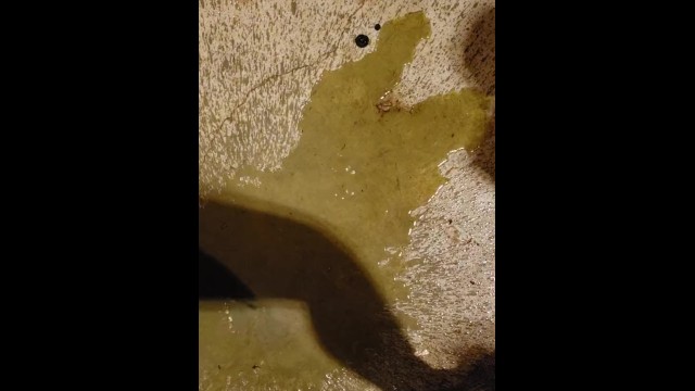 Flooding the garage floor with desperate piss - ftm