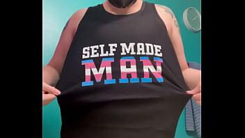 Self-made-man shirt strip tease