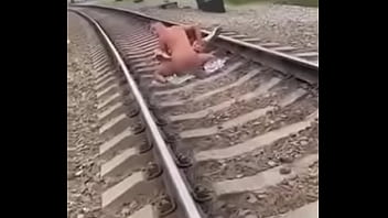 Russian couple railroad fetish