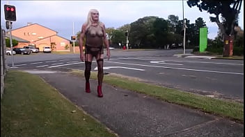 sissyslutbecky goes for a walk in public